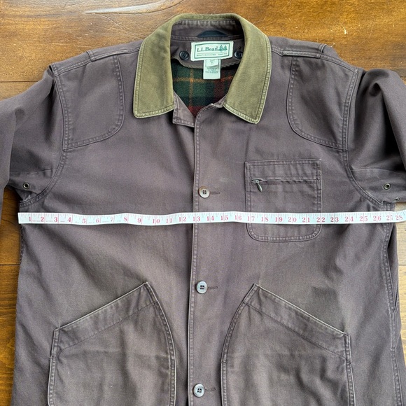 Vintage L.L. Bean Brown Canvas Field Coat Jacket Wool Plaid Lined Men's XL - Picture 8 of 15
